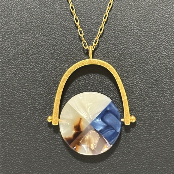 Madewell Color-block Acetate Spinning Disc Pendant Necklace - Picture 11 of 11